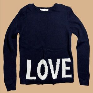 Knits Pullovers Forever 21 Knit LOVE Sweater Dark Navy Blue Long Sleeve Size S